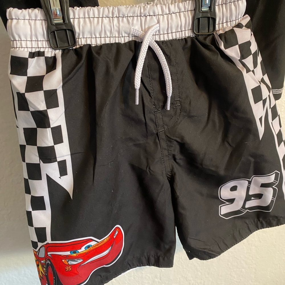 Disney CARS 4T Swim Rashguard and Lightning McQueen Swim Trunks - Picture 4 of 5